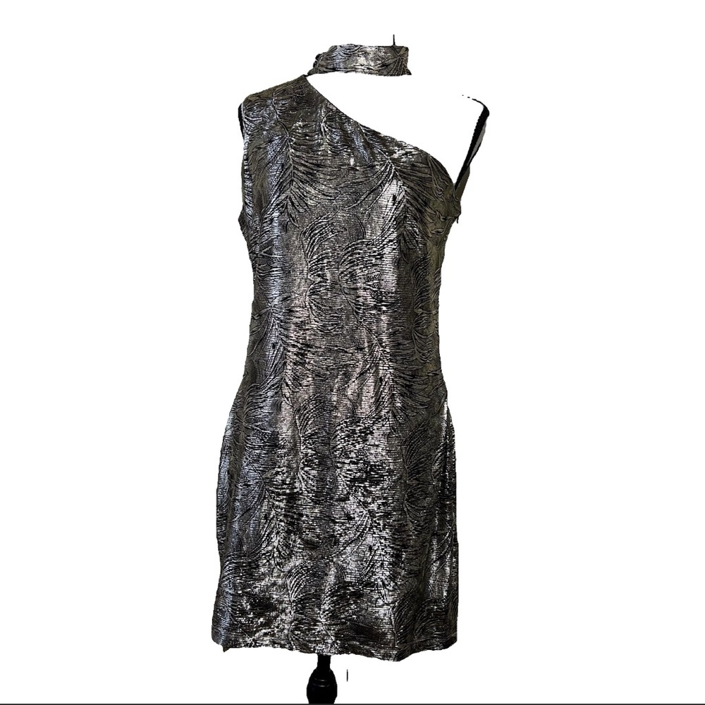 Reina Diaz Gold plant print dress